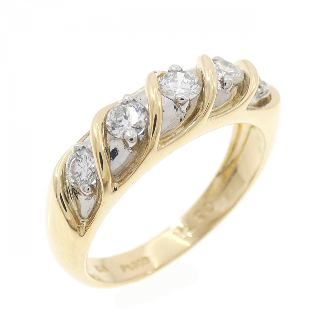 K18YG|PT900 ダイヤモンド リング 0.376CT
