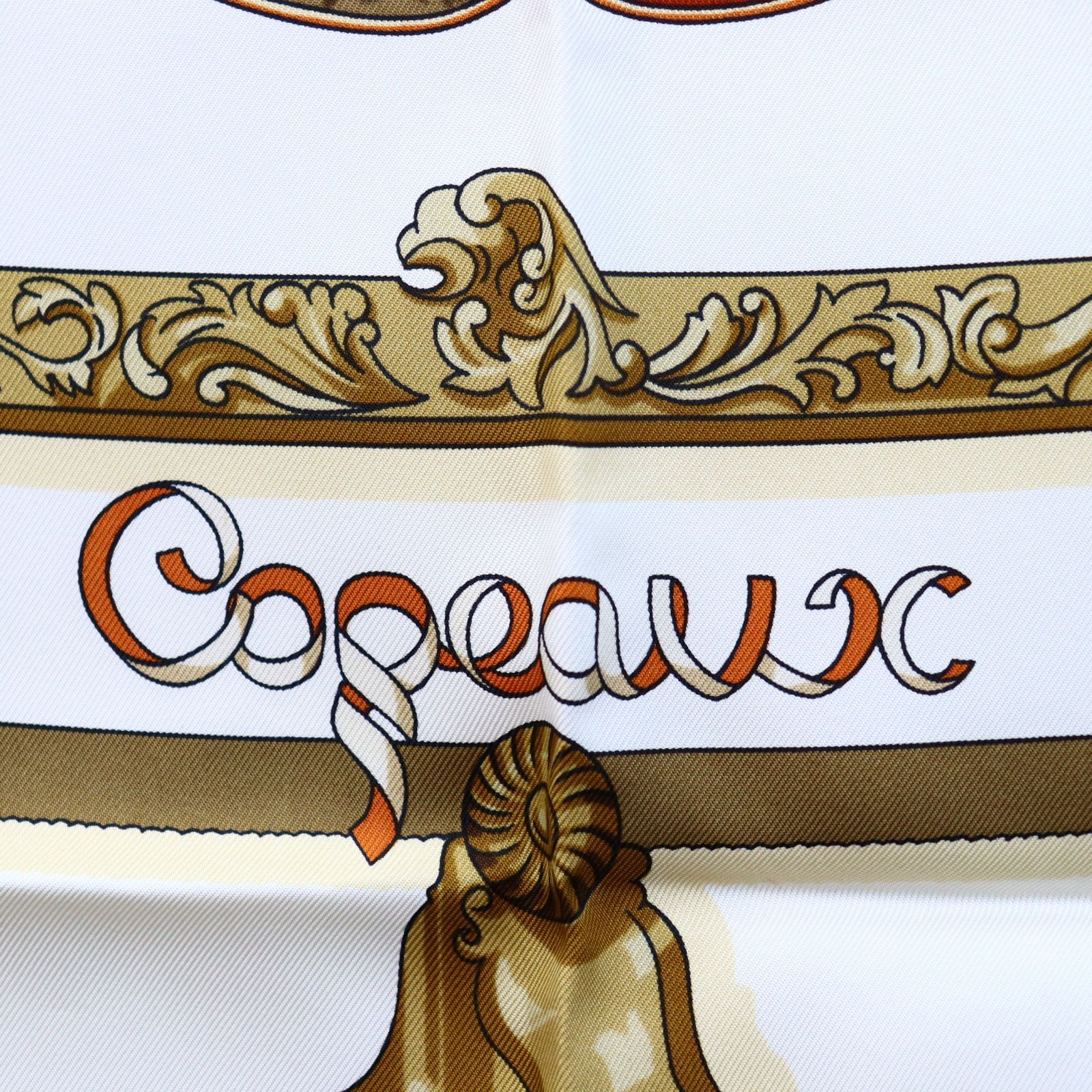 HERMES エルメス カレ90 Cogeaux 馬側 シルクスカーフ 大判ショール