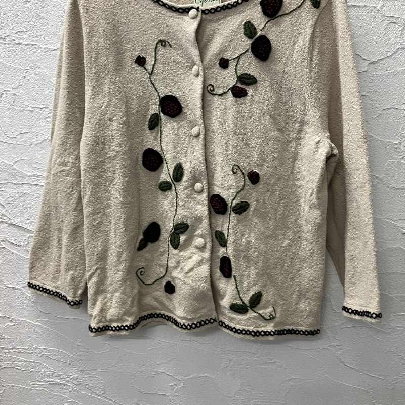 美品♡ シビラ 人気♡ 花柄刺繍♡ サラり素材 カーディガン ベージュ ガーデンフラワー刺繍カーディガン | Sybilla (Women)/シビラ