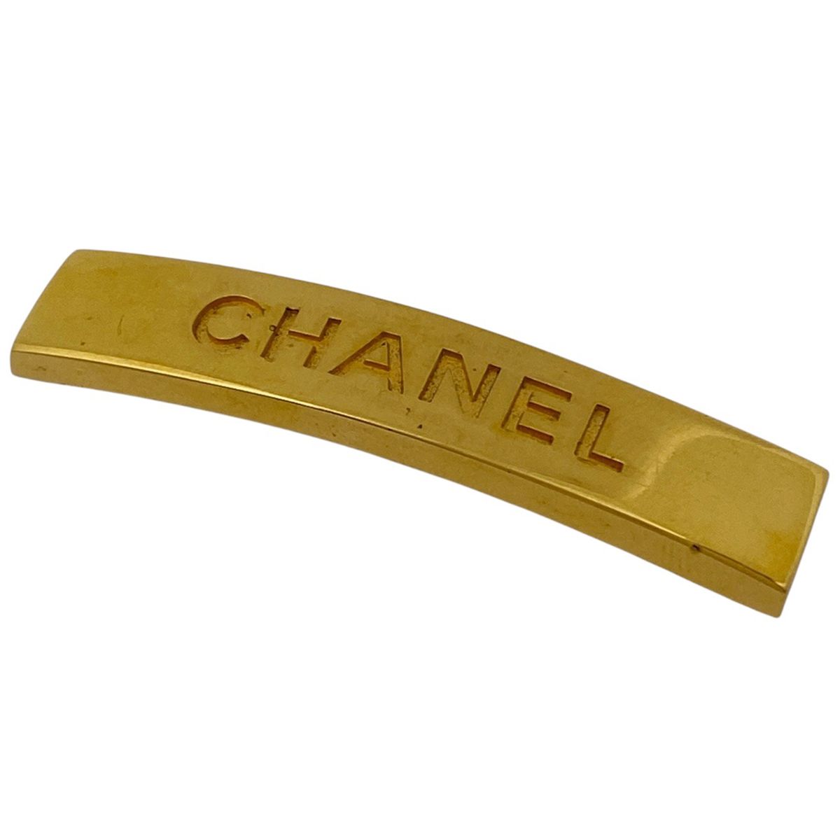 シャネル CHANEL ロゴ バレッタ ヘアアクセサリー 髪留め 髪飾り バレッタ GP ゴールド レディース