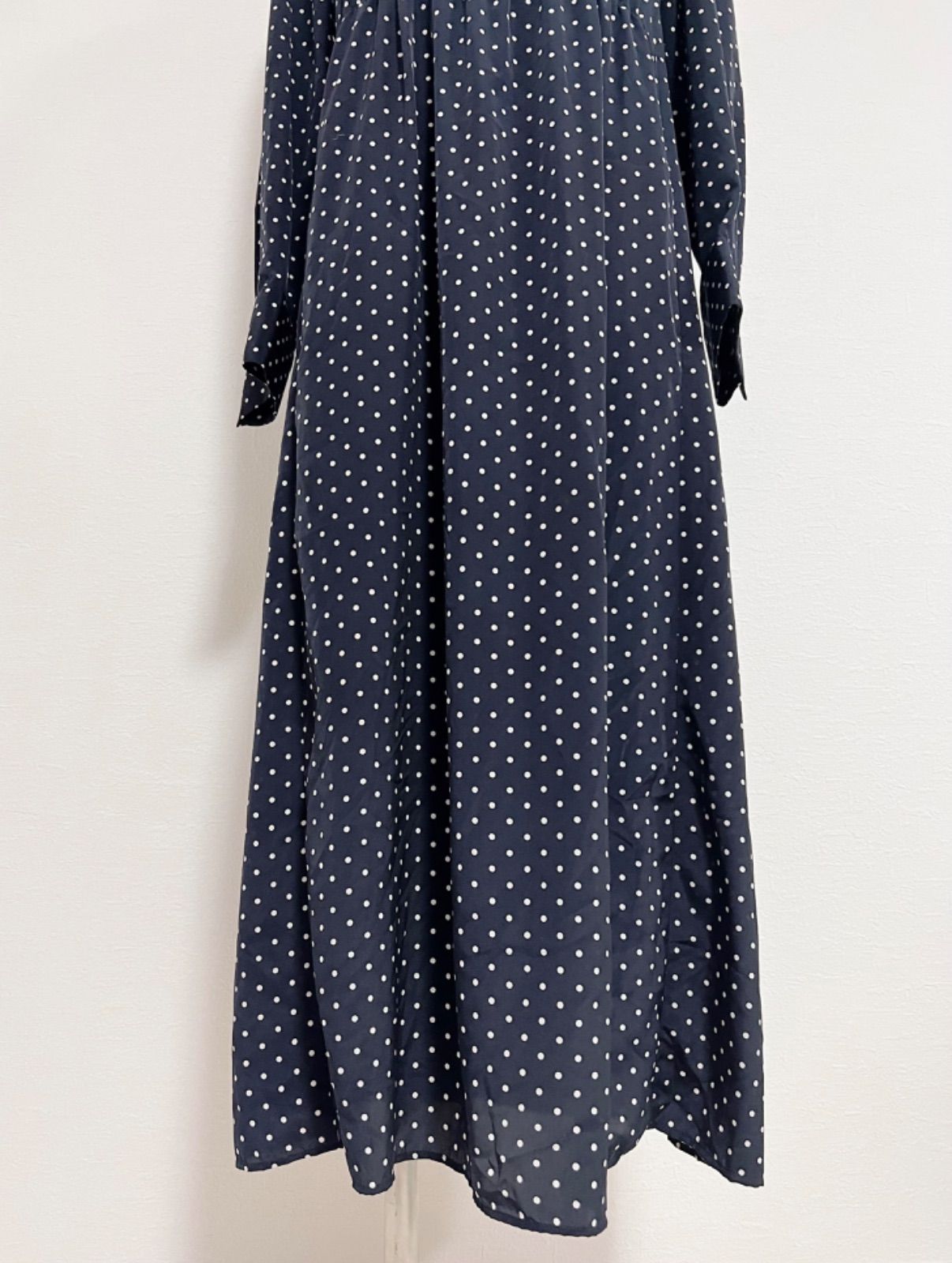 IENA 水玉模様 ロングワンピース 長袖 IENA 水玉模様 ロングワンピース