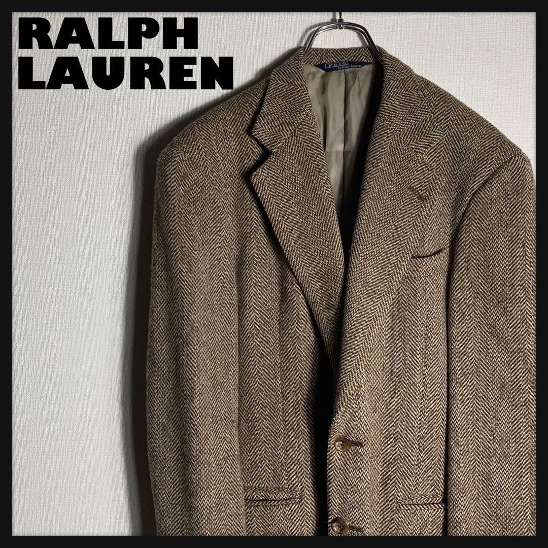 RALPHLAUREN‼︎ テーラードジャケット ヘリンボーン ウール キュプラ. RALPH LAUREN テーラードジャケット ヘリンボーン ウール キュプラ
