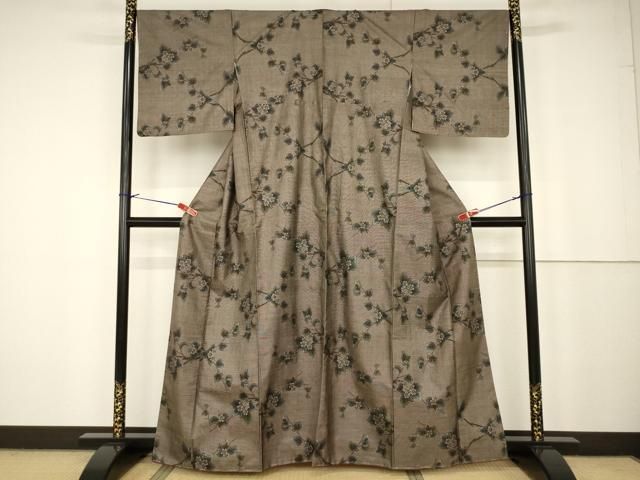 平和屋着物○本場大島紬 葡萄 さが美扱い 正絹 逸品 AAAX0258np