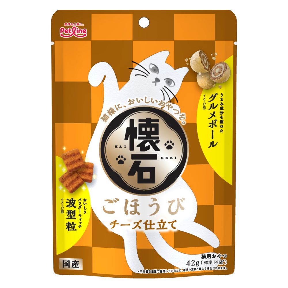 まとめ買い）ペットライン 懐石ごほうび チーズ仕立て 42g 猫用