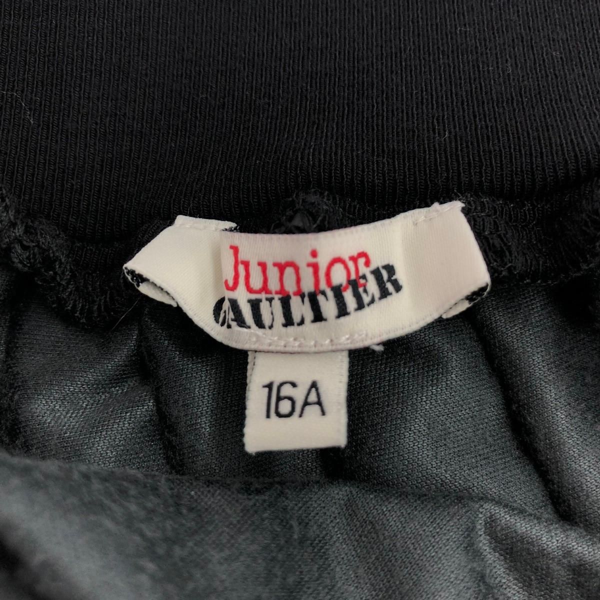 JUNIOR GAULTIER ジュニアゴルチエ エコレザープリーツスカート サイズ 16 162 ブラック レディース | 243001001471