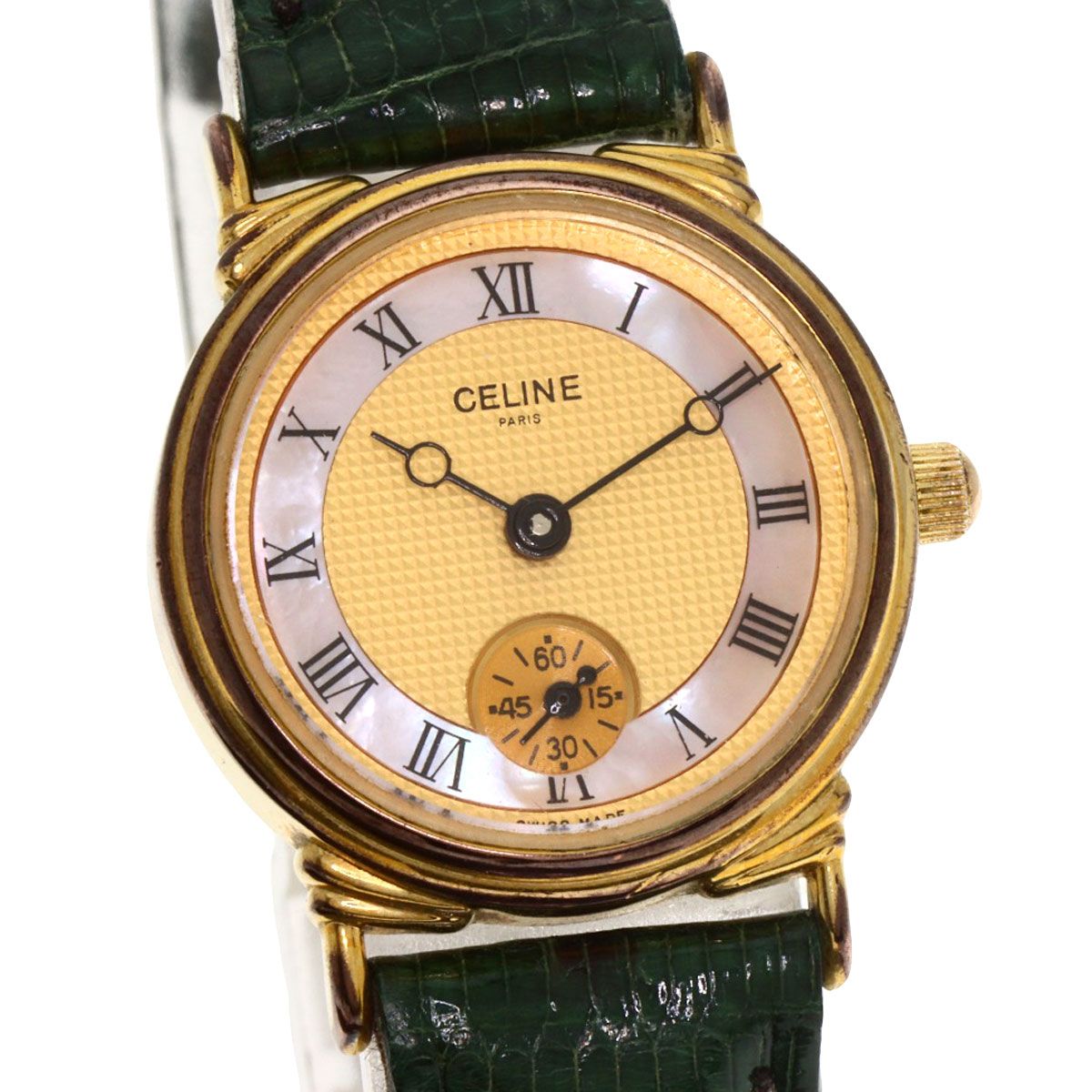 CELINE セリーヌ スモールセコンド 腕時計 GP 革 レディース