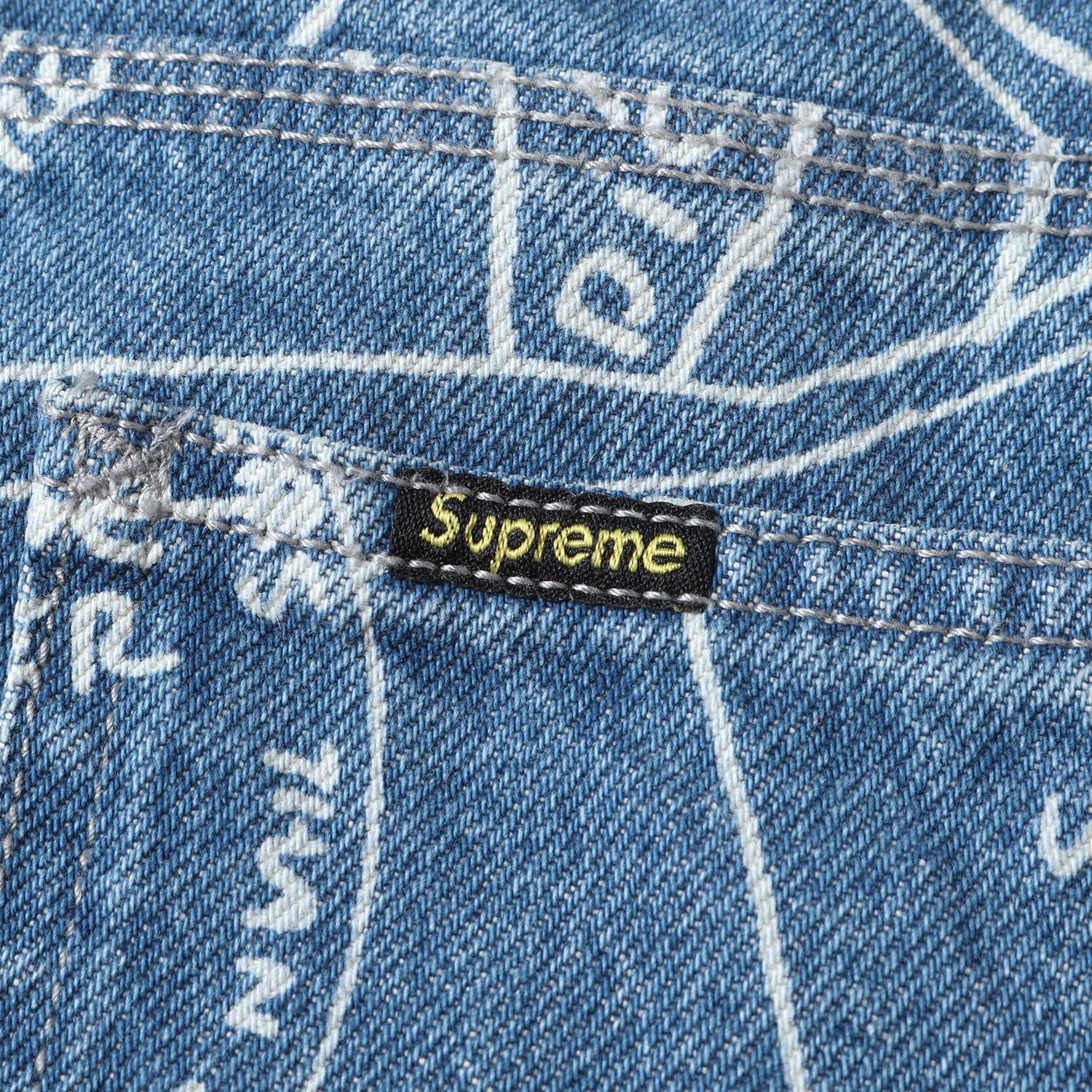 美品 Supreme シュプリーム パンツ サイズ:32 ゴンズマップ柄 ペインター デニムパンツ Gonz Map Denim Painter  Pant 19SS ウォッシュドブルー ボトムス ジーンズ ジーパン