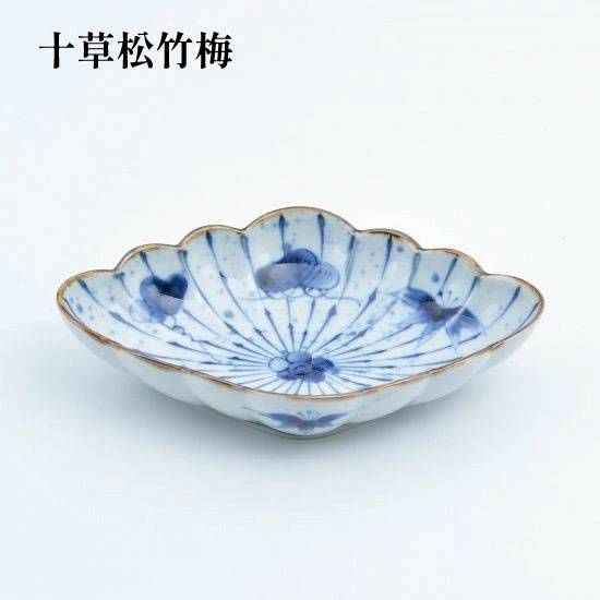 和食器 有田焼 染付 菱型菊割向付 ひし形の小鉢 皿 オシャレな小料理