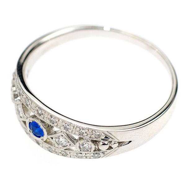 Pt900 アウイナイト ダイヤモンド リング 0.05ct D0.18ct アンティーク