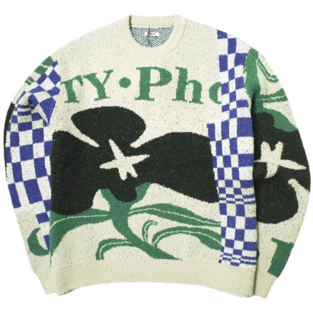 KHOKI コッキ 24AW 日本製 Intarsia-knit jumper ジャガードフラワーニット 24fw-k-01 2 White セーター プルオーバー トップス g21925