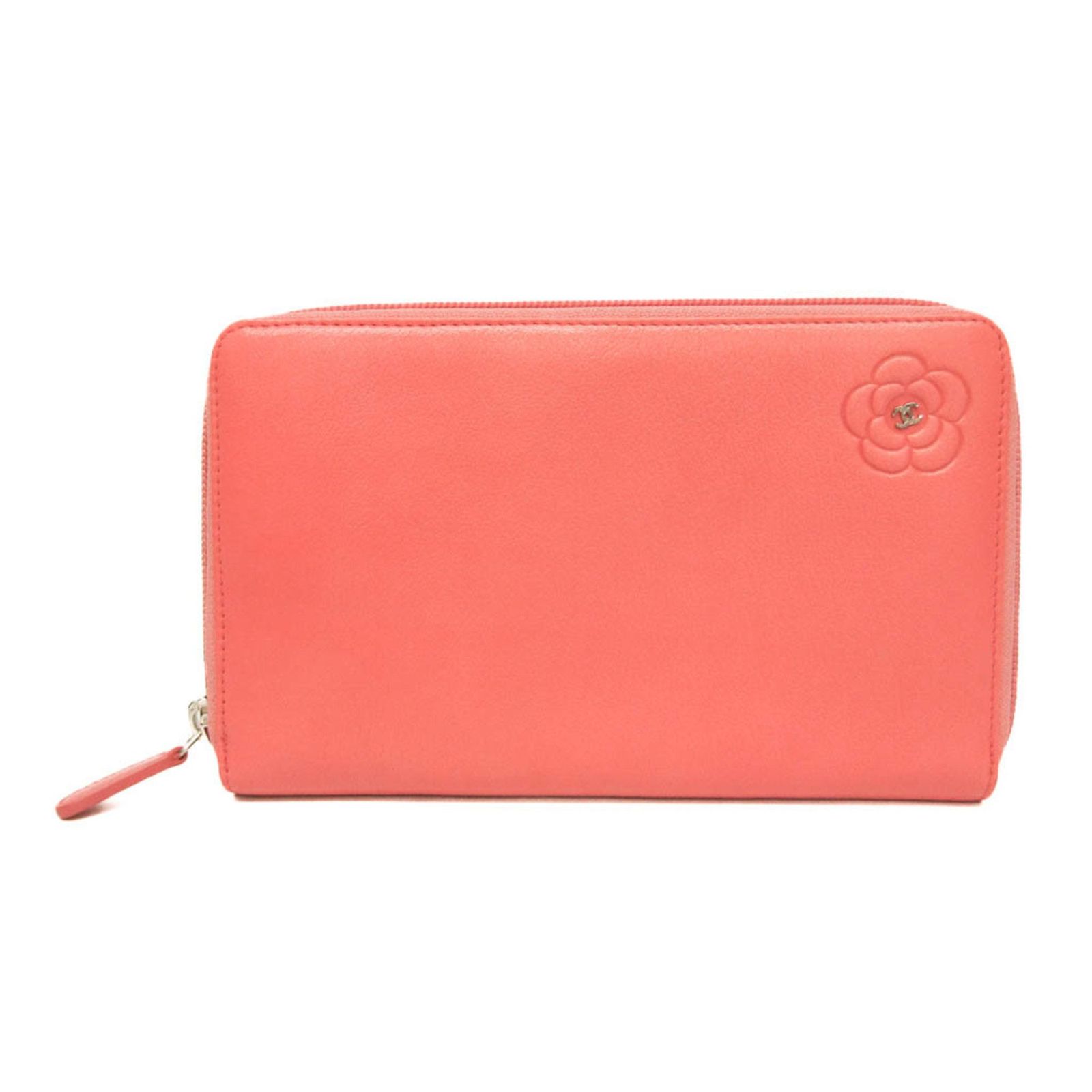 シャネル(Chanel) カメリア レディース レザー 長財布（二つ折り 