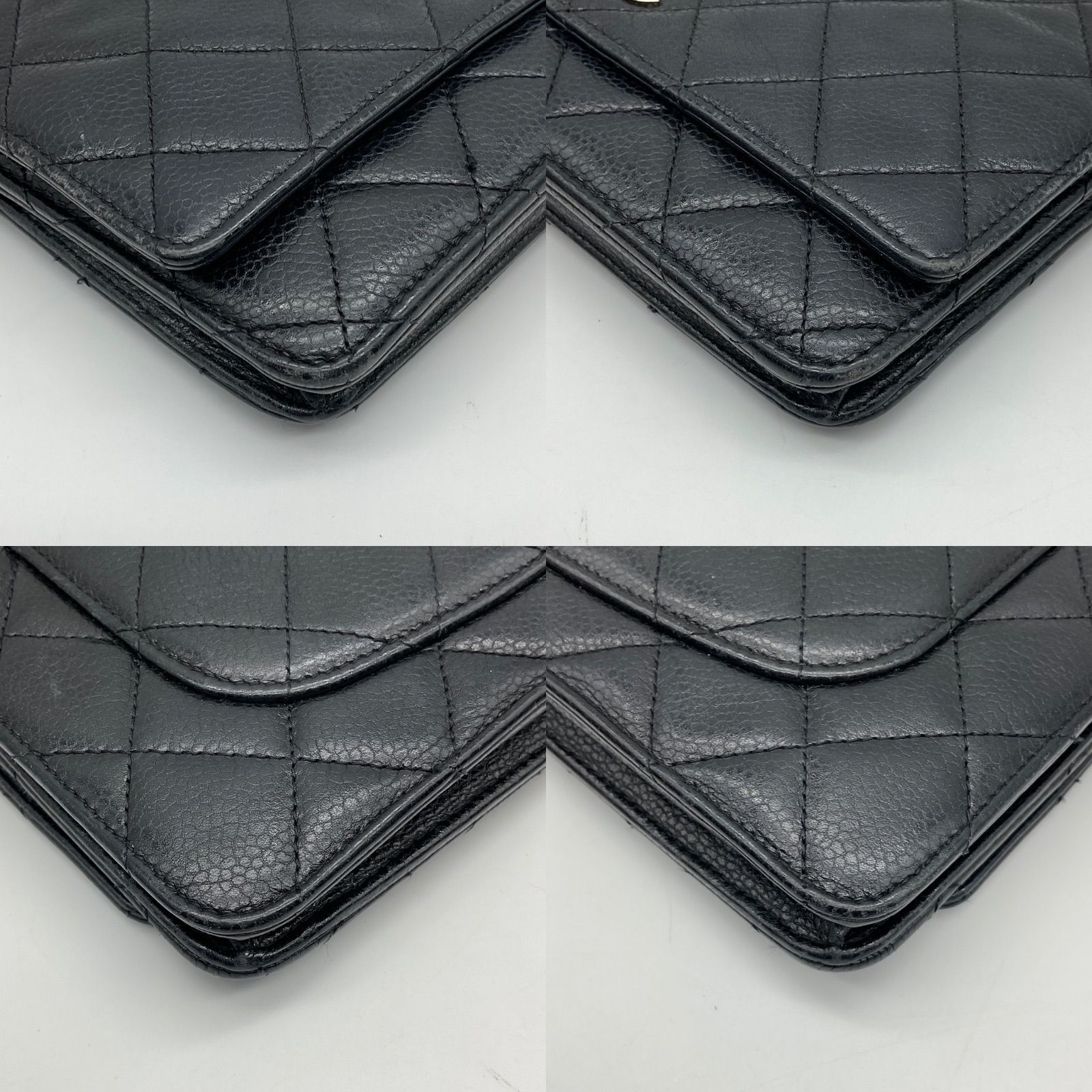 ▽CHANEL シャネル マトラッセ ココマーク ブラック 黒 シルバー金具 
