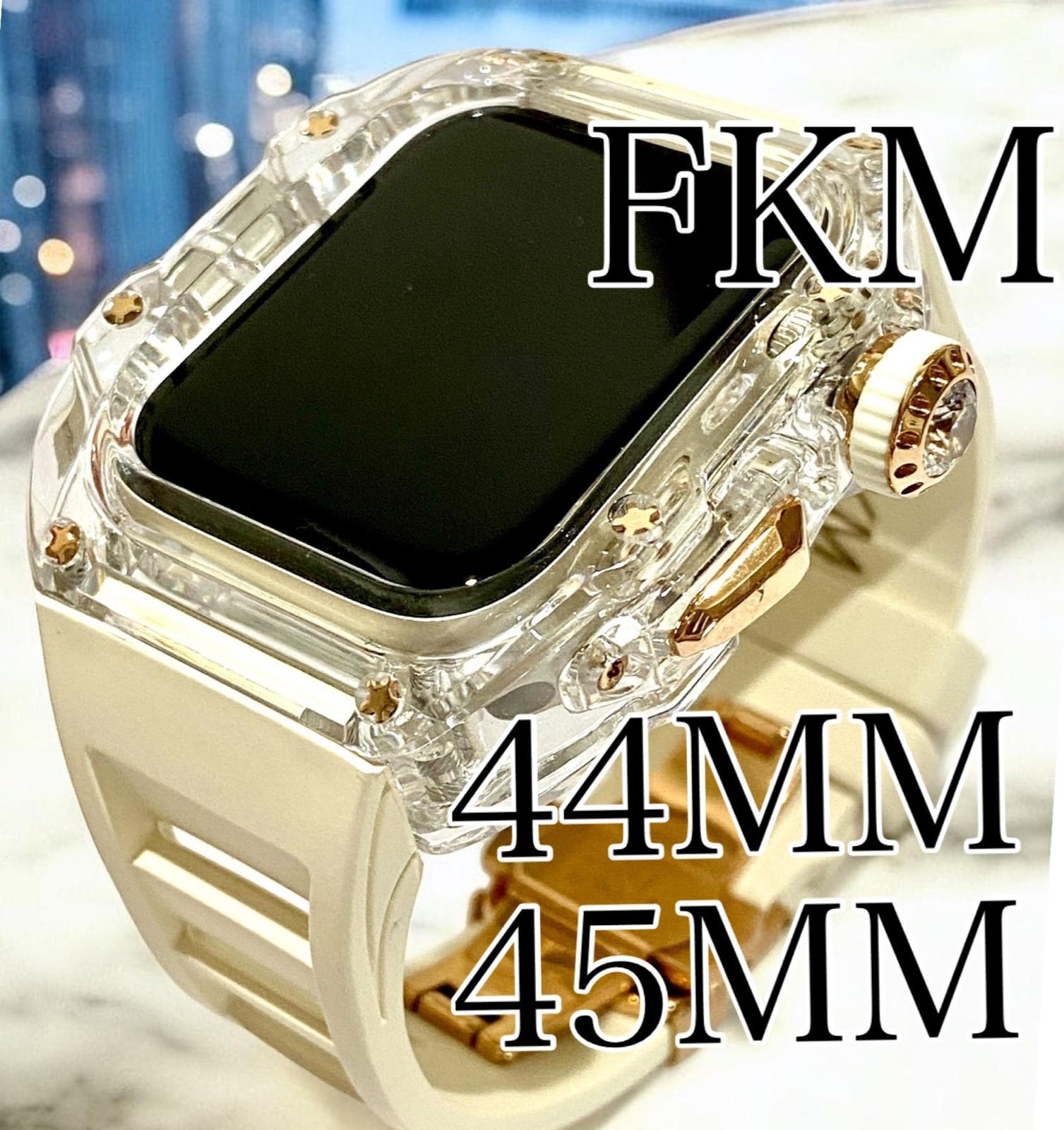 アップルウォッチバンド ラバーベルト カバー Apple Watch ケース 45 44mmスポーツ14