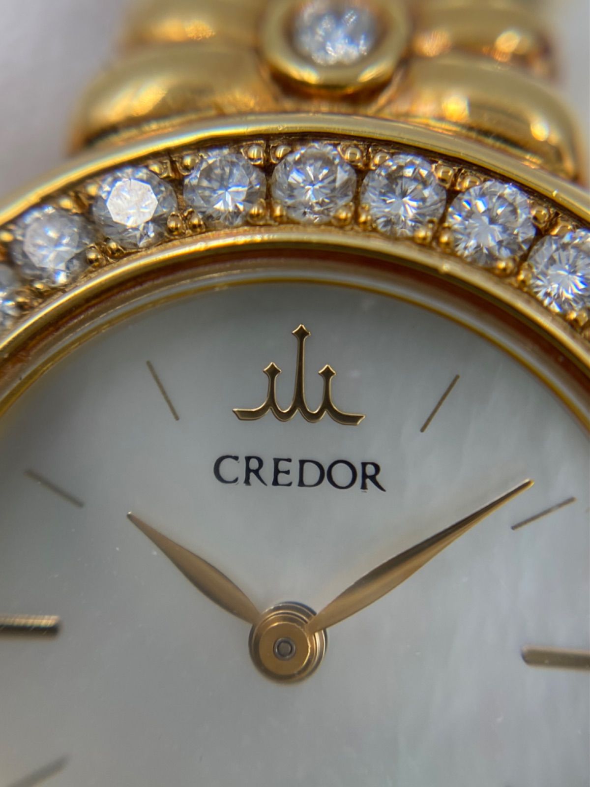 クレドール 18金 ベゼル 18K 稼働品 レディース腕時計 セイコー