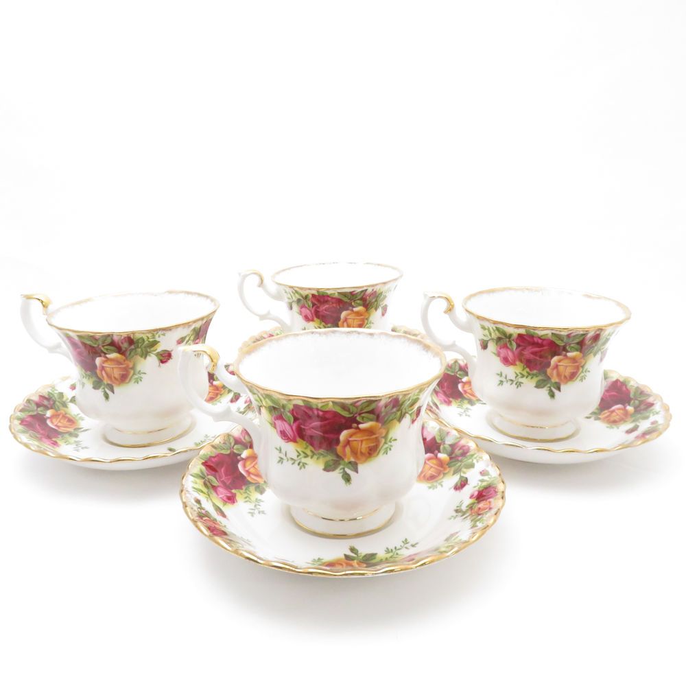 ROYAL ALBERT ロイヤルアルバート オールドカントリーローズ カップ＆ソーサー 4客 セット ティー コーヒー 薔薇 SM2712B4 