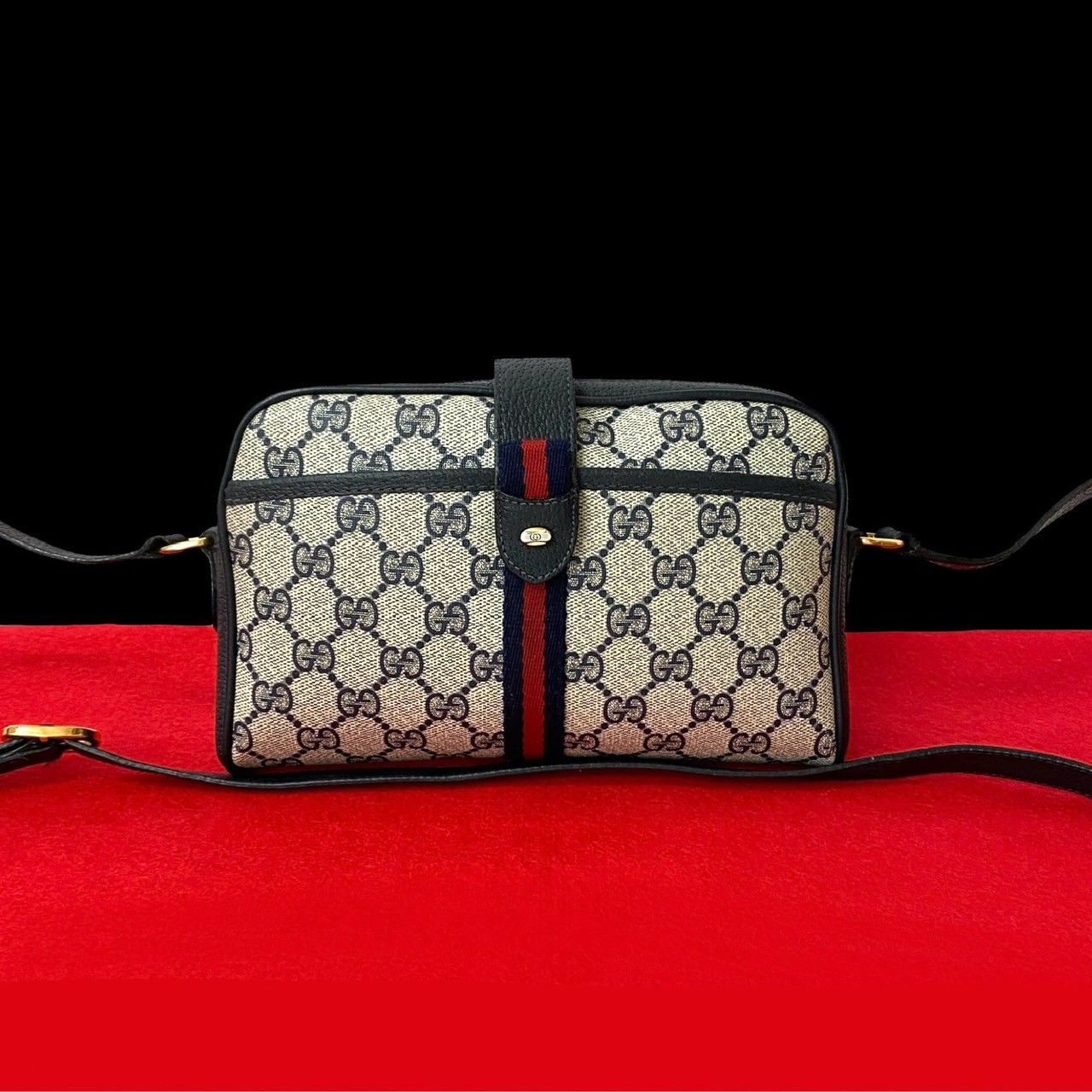 極 美品 GUCCI グッチ オールドグッチ シェリーライン GG ロゴ