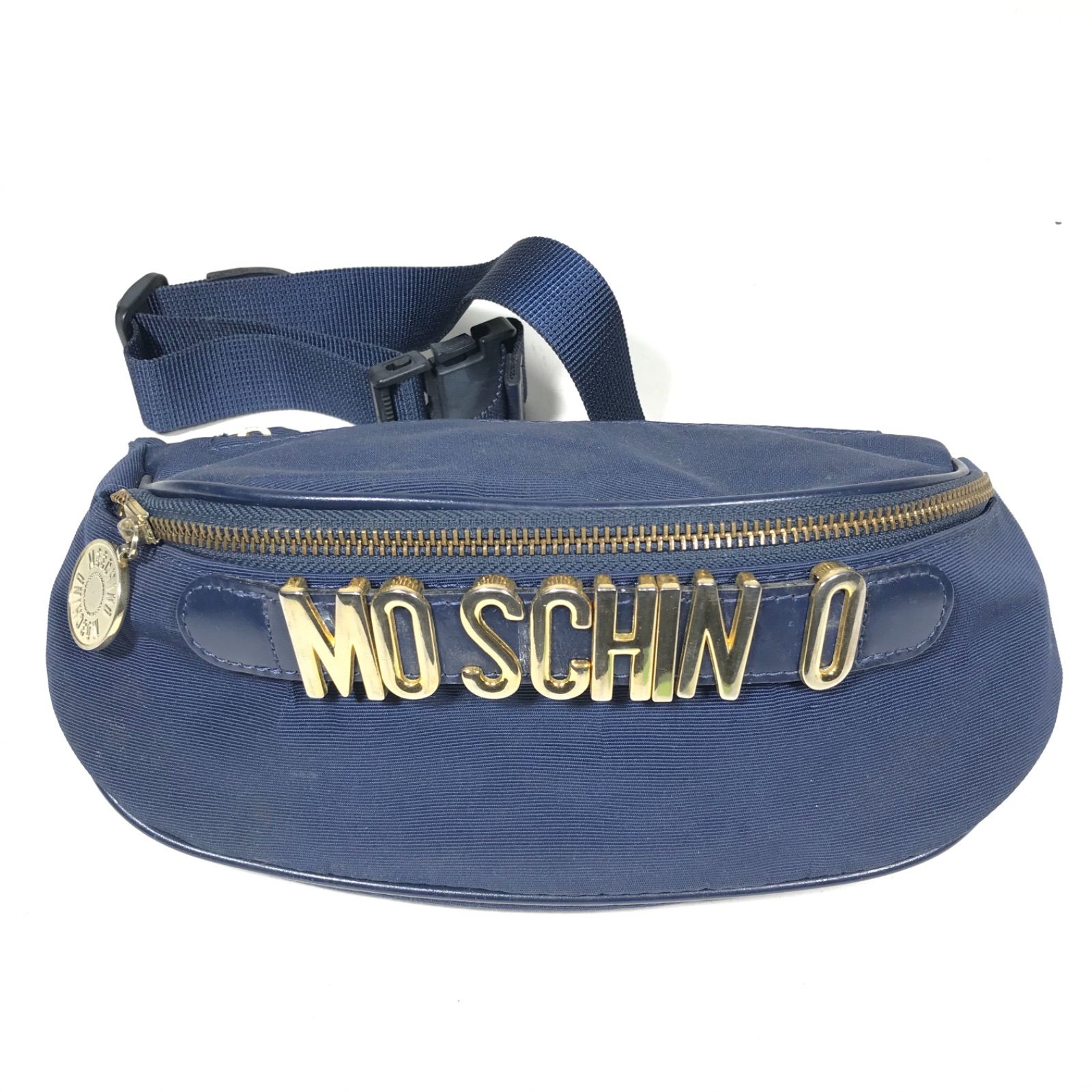 【極美品】MOSCHINO モスキーノ ボディバッグ ウエストポーチ 青 極美品】MOSCHINO モスキーノ ボディバッグ ウエストポーチ 青
