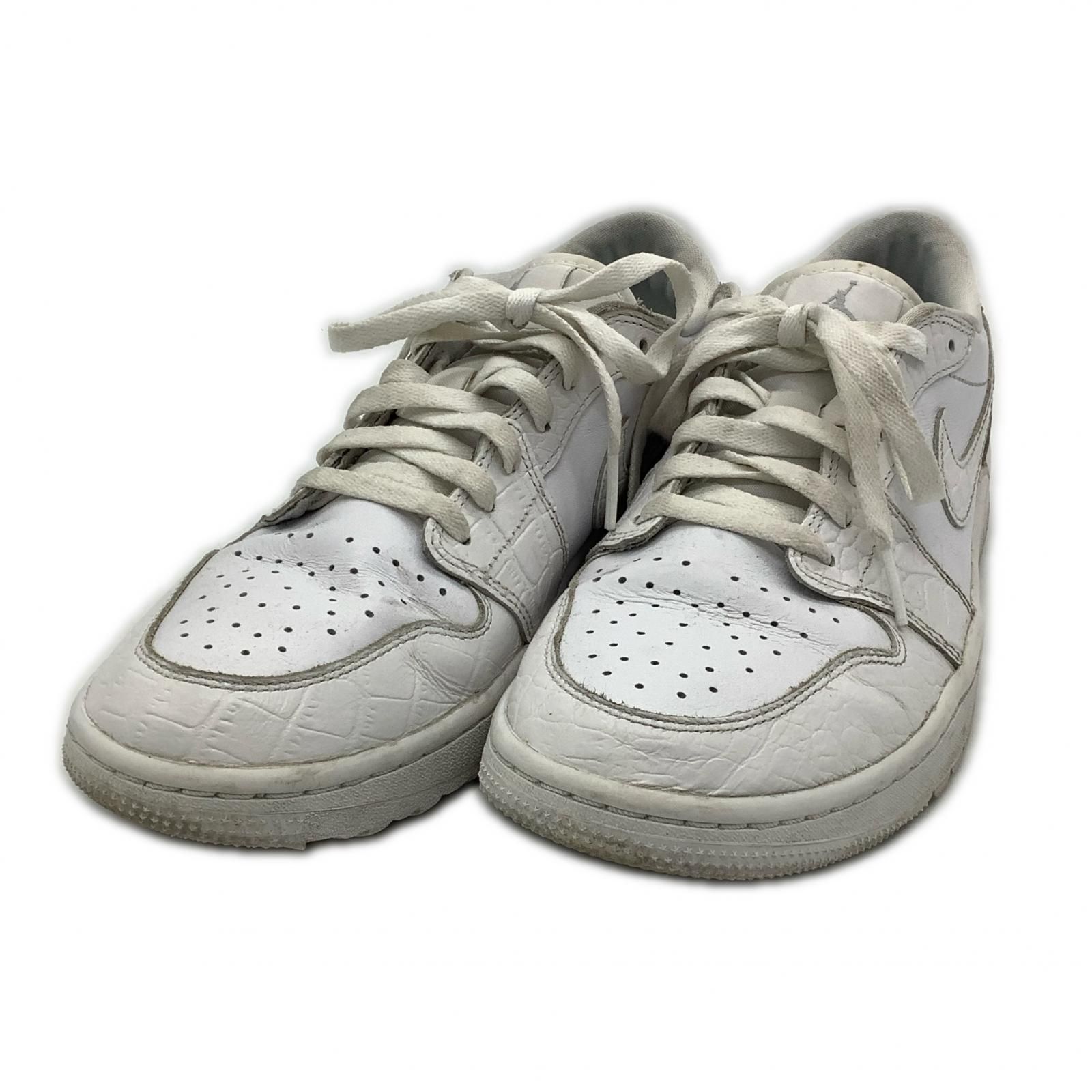 ナイキ NIKE ゴルフシューズ 27.5cm ホワイト AIR JORDAN 1 LOW クロコダイル スパイクレス DD9315-110