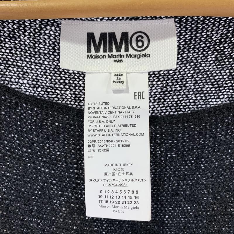 Maison Martin Margiela◆ニットポンチョ/アクリル/BLK/総柄/S52TH0001 中古】MM6 MAISON MARGIELA ニットポンチョ ワンサイズ