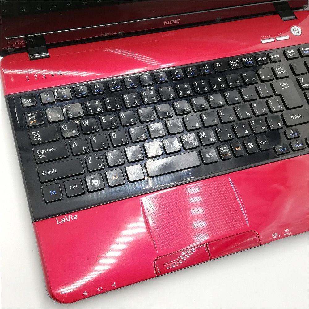 新品SSD WiFi有 レッド 赤色 ノートパソコン 15.6型 NEC PC-LS550FS1SR