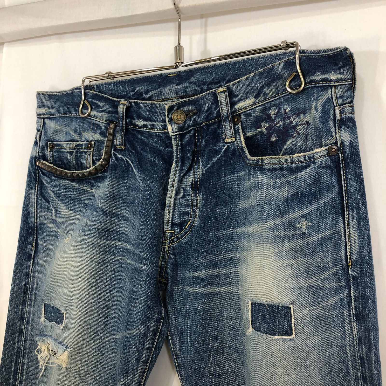 HYSTERIC GLAMOUR ヒステリックグラマー 小窓 スタッズ ダメージ