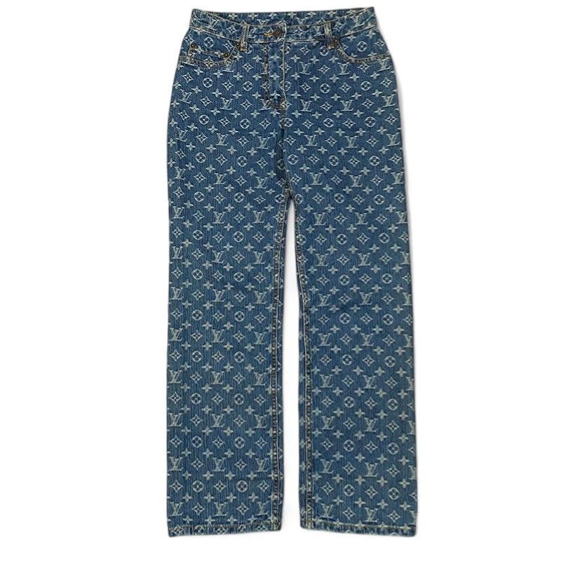 LOUIS VUITTON ルイヴィトン LV金具 レザー/デニム クロスバンド LOUIS VUITTON ルイヴィトン LV金具 レザー/デニム クロスバンド