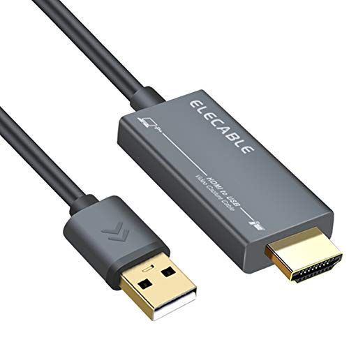 6ft USB HDMIビデオキャプチャアダプターケーブル HDMIからUSB 1080p キャプチャーボード レコードゲーム ストリーミング 教育 ビデオ会議 コンピューター PS4/PS5 Switch Xboxなどに (1.8M)