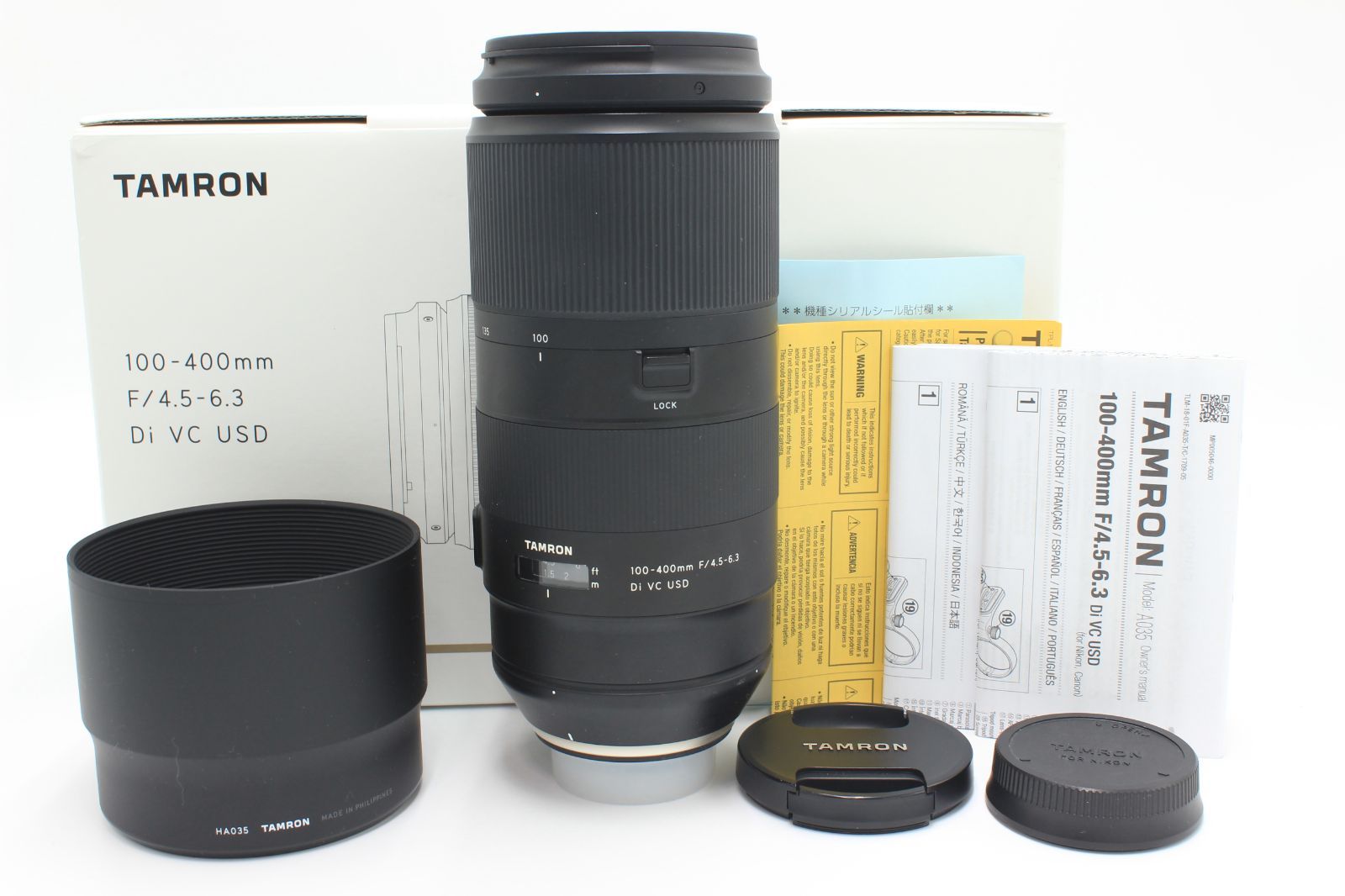 TAMRON 100-400mm F4.5-6.3 Di VC USD ニコン用 A035N タムロン