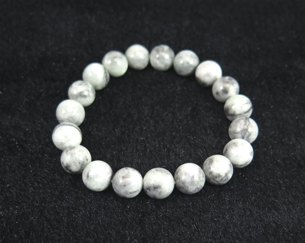 糸魚川翡翠 ひすい 炭黒緑 10mmブレスレット 36.1g　付