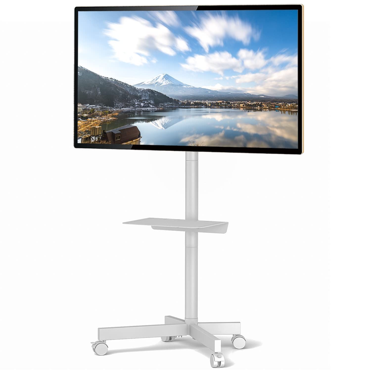 人気商品 テレビスタンド キャスター付き テレビスタンド ハイタイプ|ロータイプ 23~55型 テレビ用スタンド壁掛け 上下傾斜 tvスタンド VESA40x40㎝まで 耐荷重40KG 家用 会社用 ホワイト
