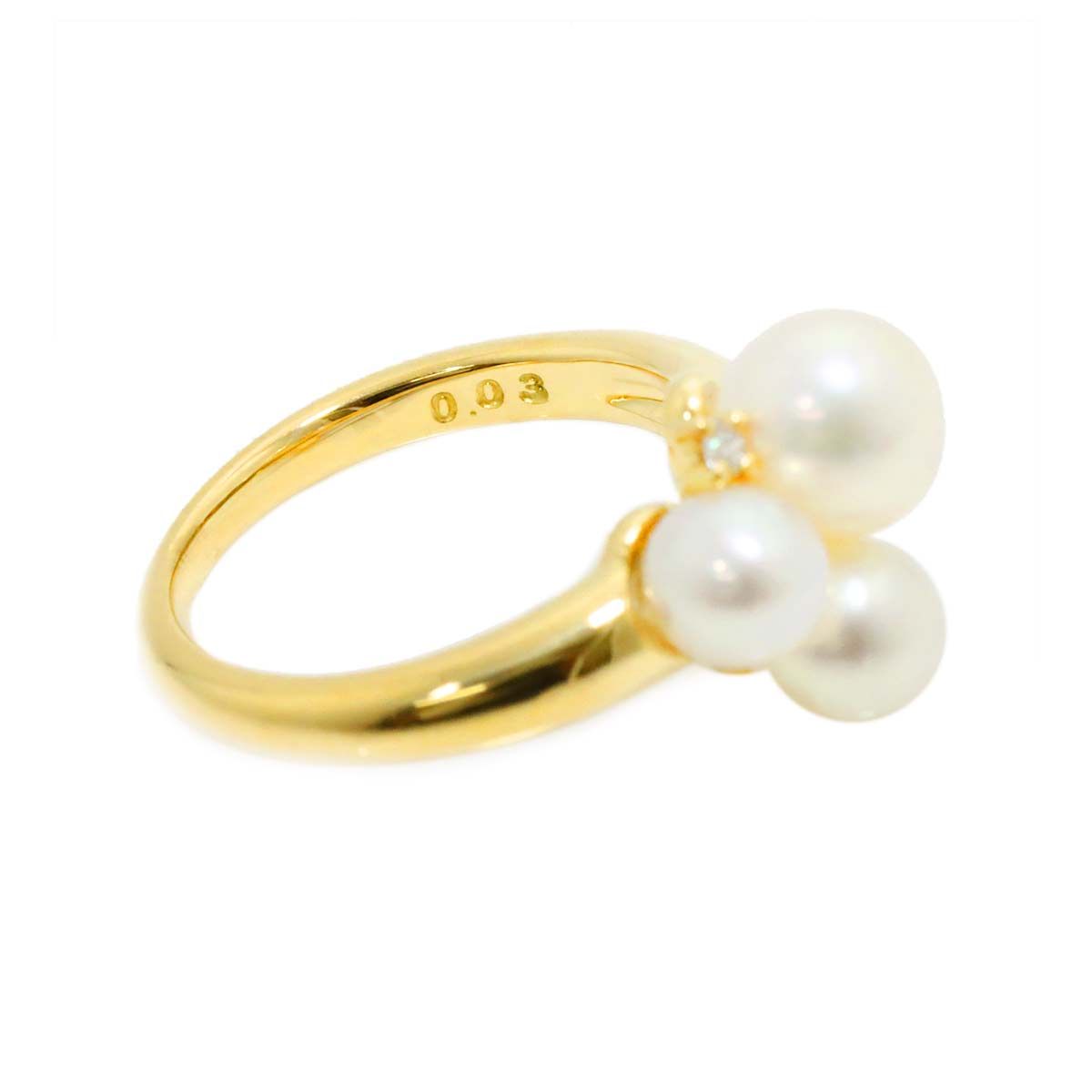 タサキ TASAKI 9号 リング アコヤ真珠 6.5-5.1mm ダイヤ 0.03ct