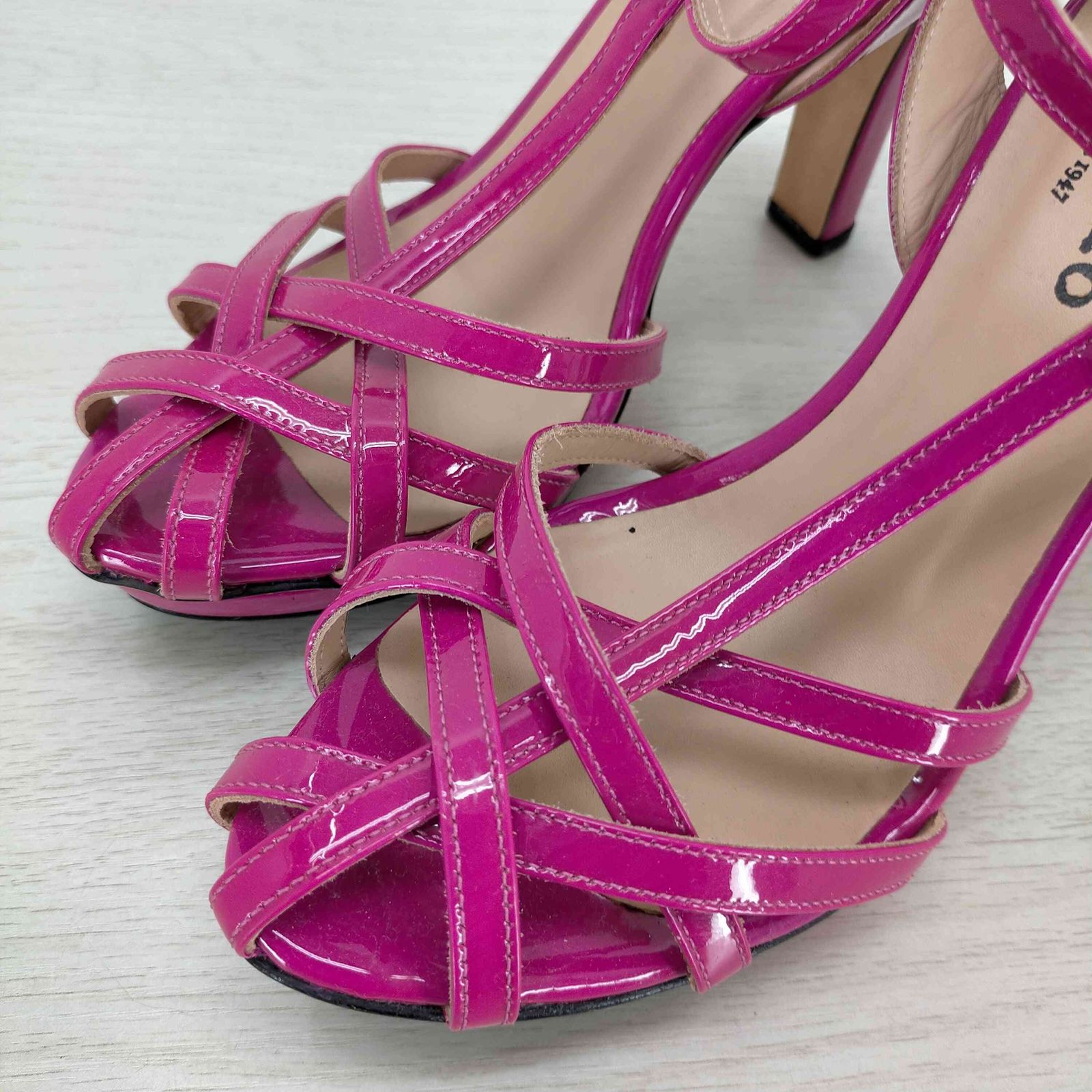 Lepetto レペット 本革 エナメル ハイヒール ストラップサンダル レッド Repetto レペット repetto CAMILLE MULE （レッド