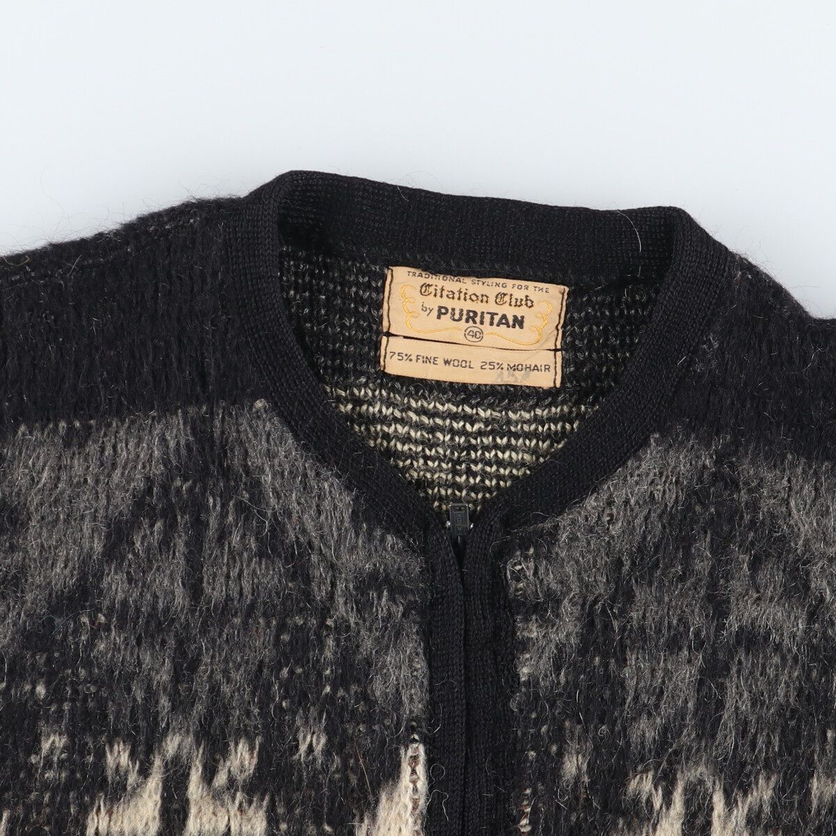古着 60~70年代 Citation Club by PURITAN 総柄 ウール×モヘア ニット 