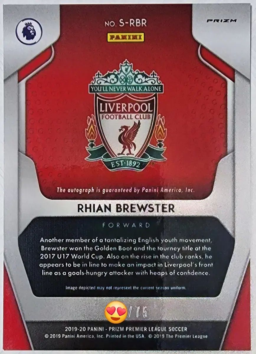 Panini Prizm Rhian Brewster #/ 75 限定 サインカード