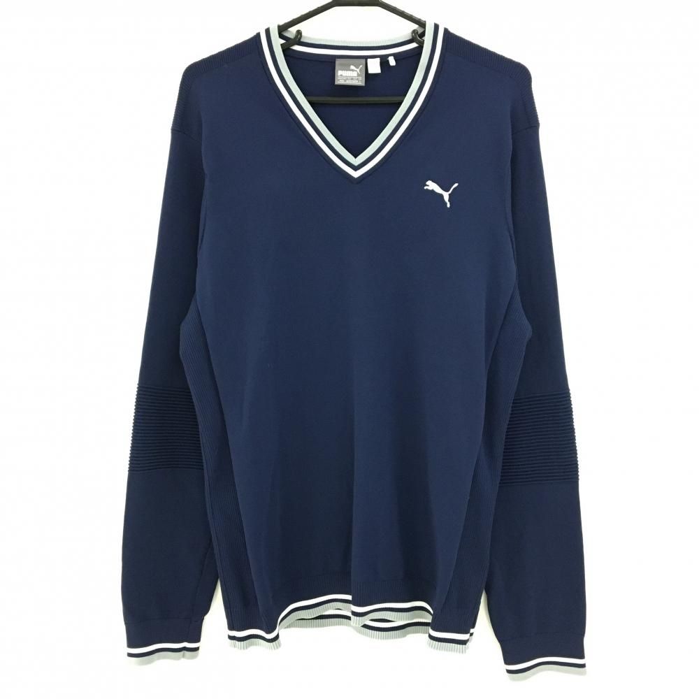 PUMA - PUMA GOLF ロゴ グラフィック Vネック セーター PUMA GOLF(プーマゴルフ) ニット｜中古ゴルフウェア通販サイト