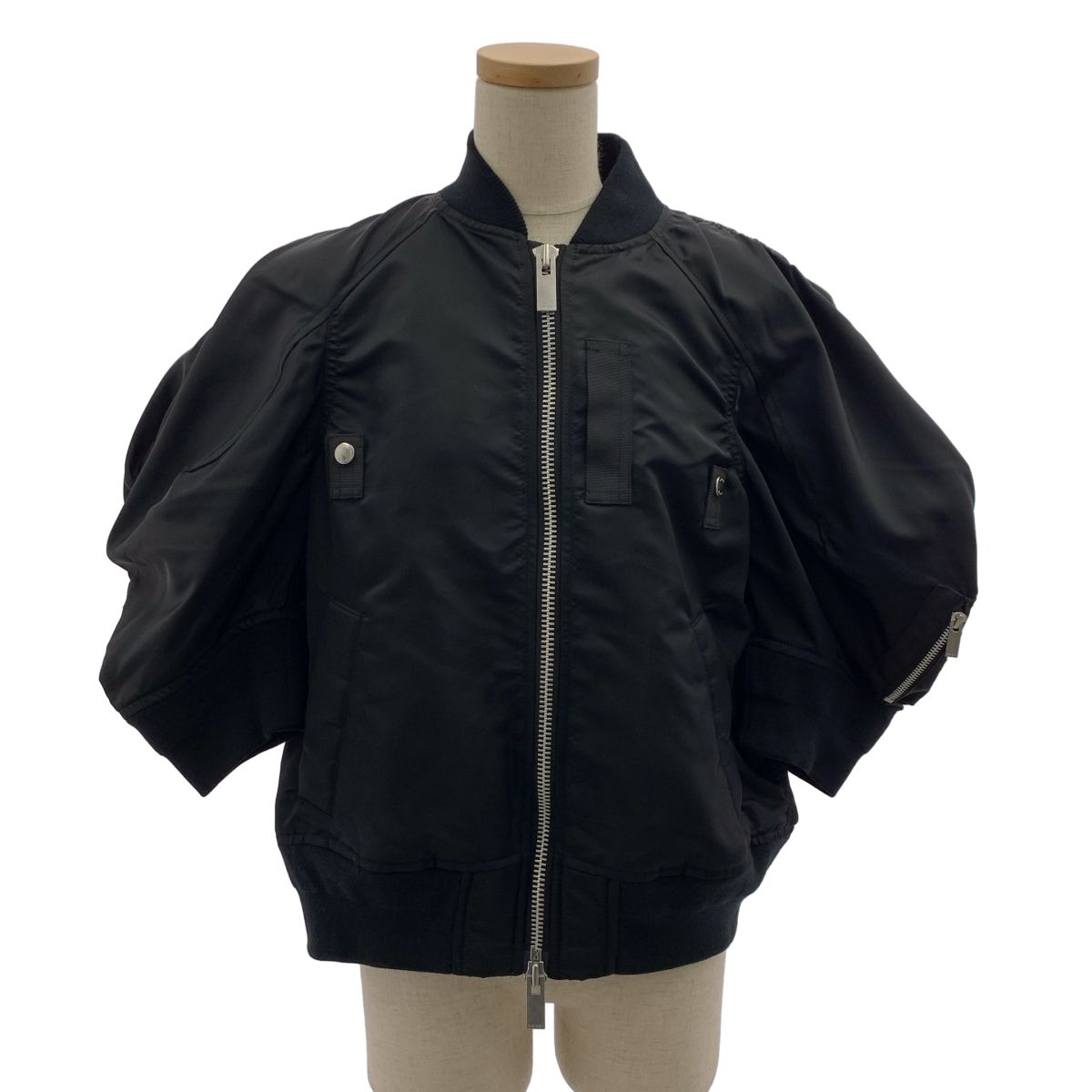 sacai サカイ Nylon Twill Blouson ナイロン ツイル ボンバー ジャケット 1 ブラック レディース