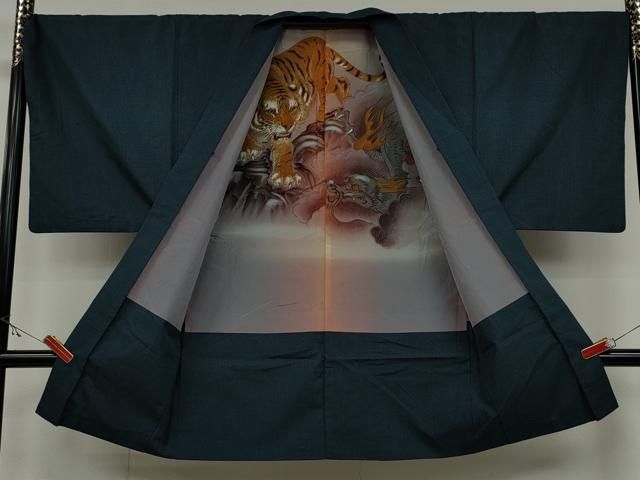  平和屋着物 男性 紬 アンサンブル 100亀甲 正絹 ut 着物セット 着物 浴衣