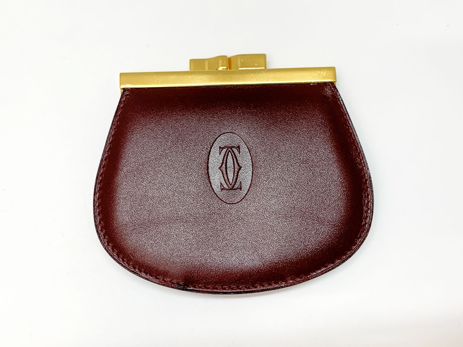 Cartier PARIS 新品未使用　レア！美品　レザーコインケース　がま口 MER837 Cartier （カルティエ） 小銭入れ コインケース がまぐち
