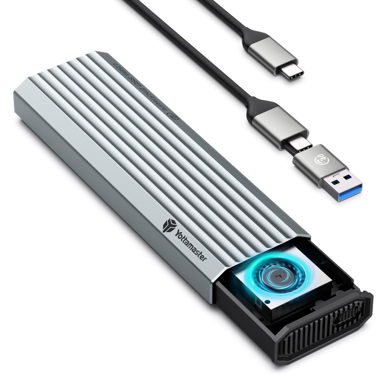 在庫セール】Yottamaster 40Gbps M.2 NVMe SSDエンクロージャ、ツール