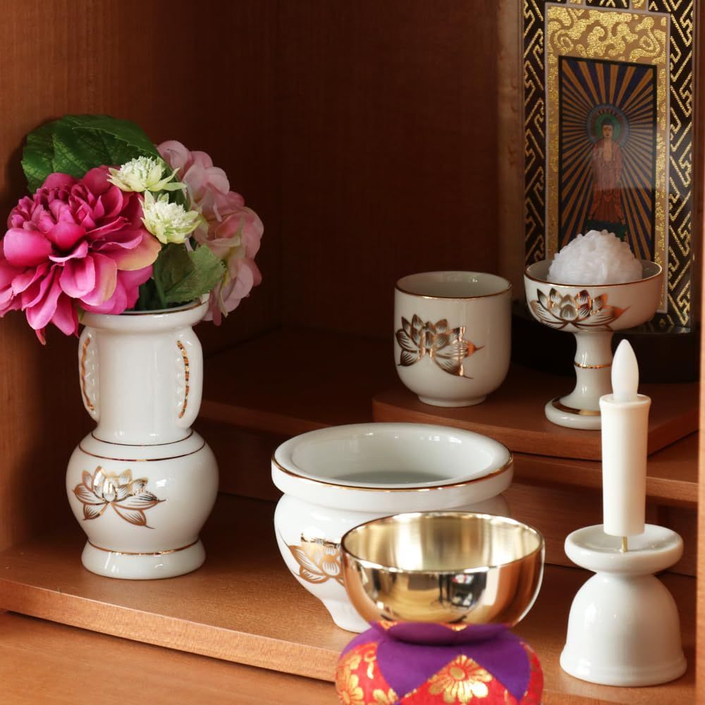 仏具セット 国産 陶器セット 火立て 花立て 仏器 茶器 仏壇 仏具