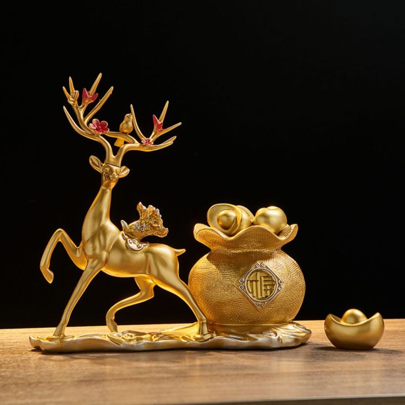 鹿（シカ） オーナメント 22ct ゴールドプレート イギリス製 アニマル