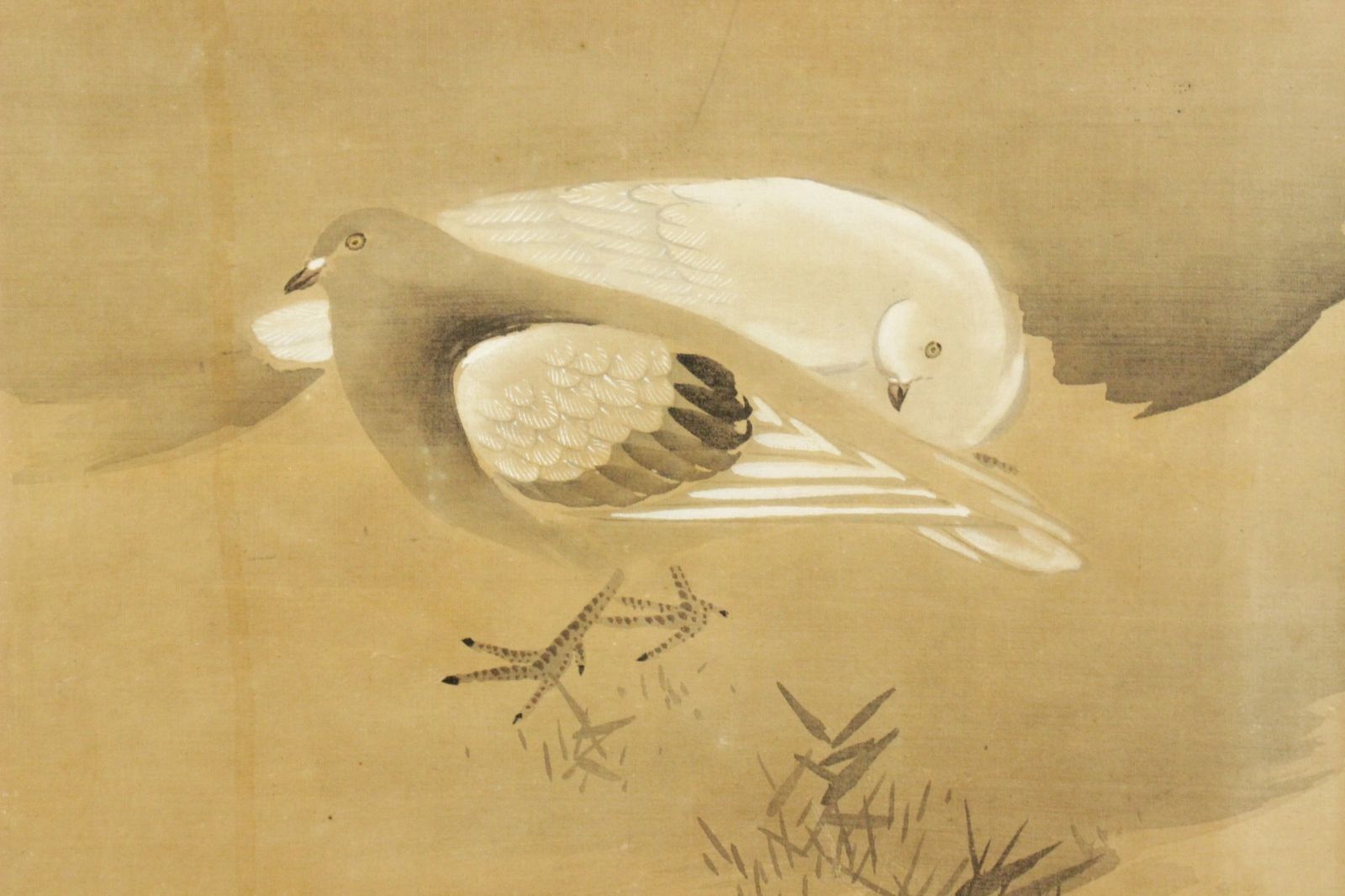 山城真斎筆 花鳥図六曲屏風 280cm 金屏風 唐物 骨董 古美術 楾 E359-PP