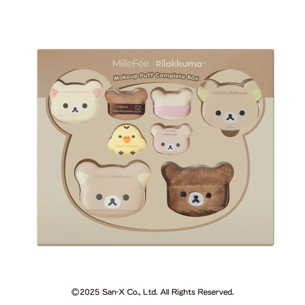【未開封未使用】ミルフィー リラックマ パフ コンプリートセットMilleFee MilleFée公式】リラックマコラボパフ コンプリートボックス リラックマ