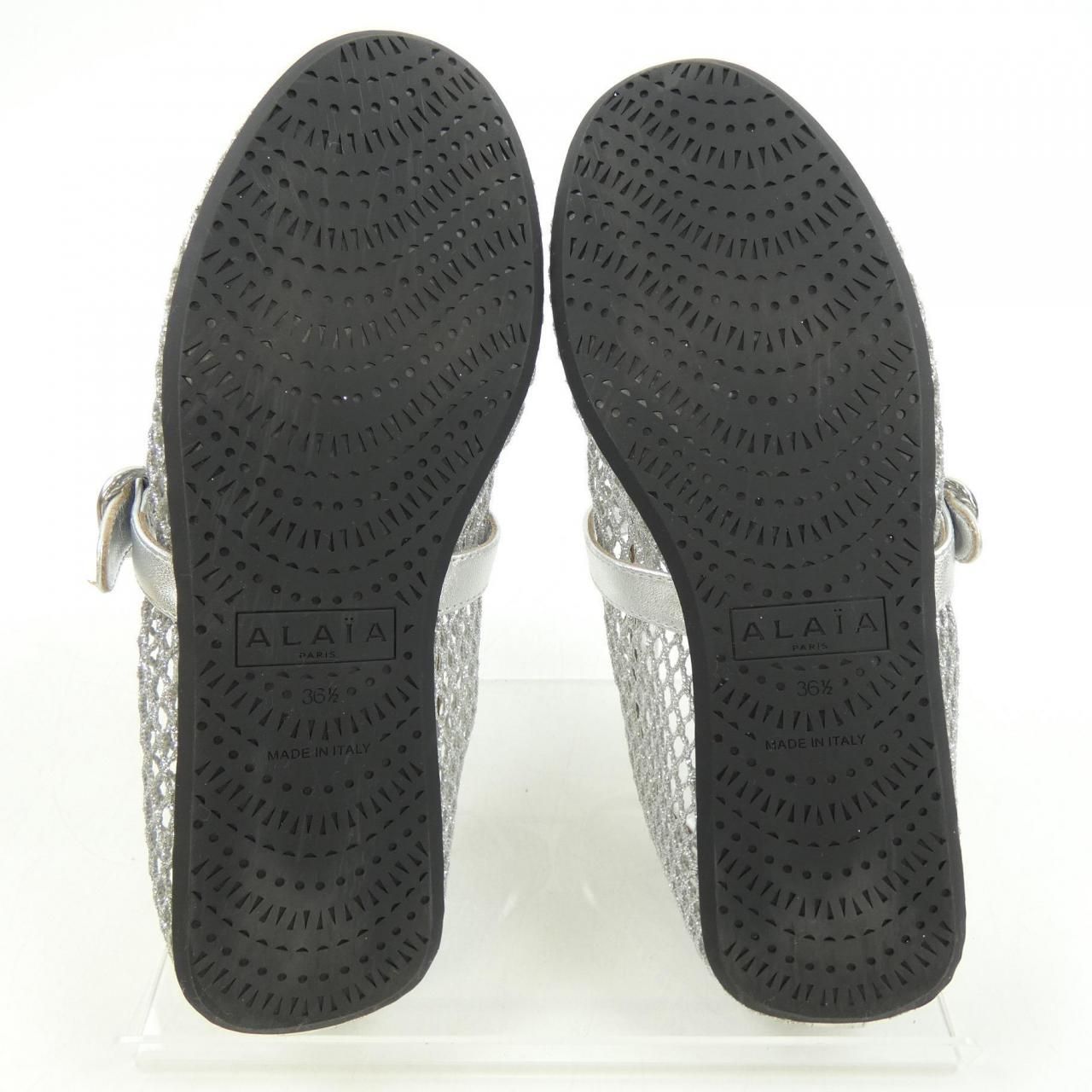 ALAIA パテントレザー クロス フラットシューズ　39 アライア　ブラック ALAIA アライア バレエシューズ BALLERINAS AA3A029CK216