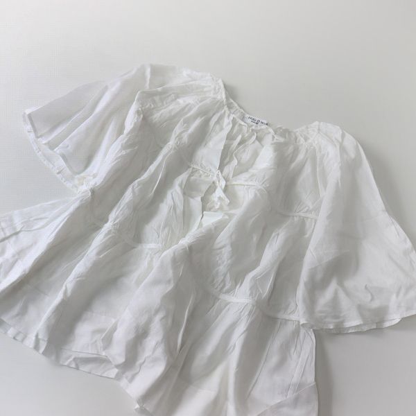 美品 2020SS Hug O War ハグオーワー ギャザーパイピングリボン