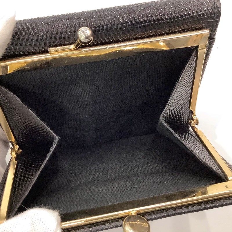 【極美品】ferragamo フェラガモ　ヴァラリボン　リザード　がま口 ferragamo フェラガモ ヴァラリボン リザード がま口 三つ折り