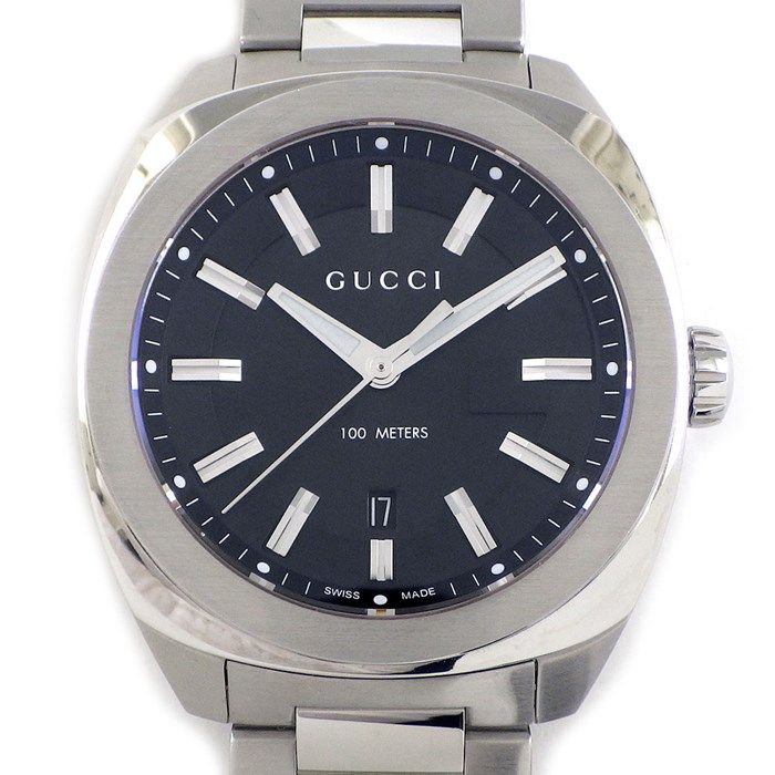 グッチ GUCCI 腕時計 GG2570 YA142301|142.3 ブラック文字盤 デイト SS クオーツアナログ 箱 保付き