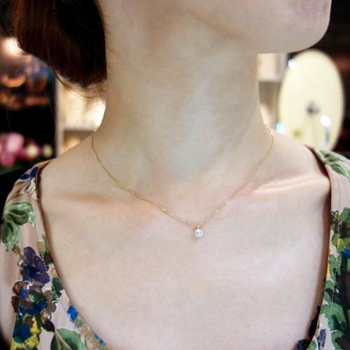 ダイヤモンド ネックレス K18 一粒 0.25ct 鑑定書付 0.25ctup Dカラー 