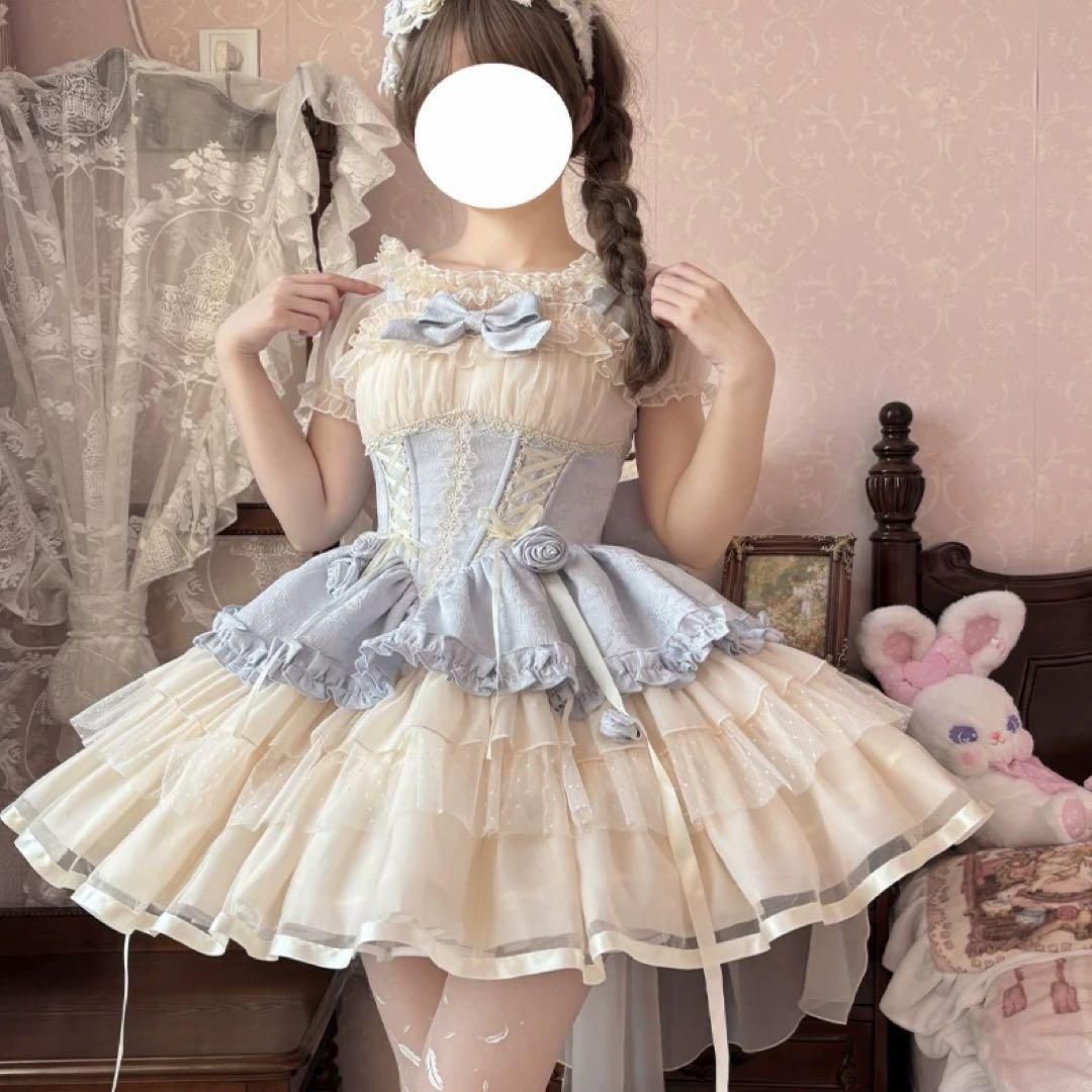 女子会にぴったり♪クラシカルロリータ風ミニワンピース