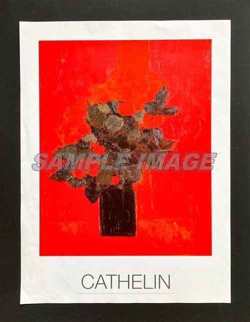 ベルナール・カトラン Bernard Cathelin ポスター Amazon.co.jp: 赤い花をモチーフにした絵画 額入りポスター